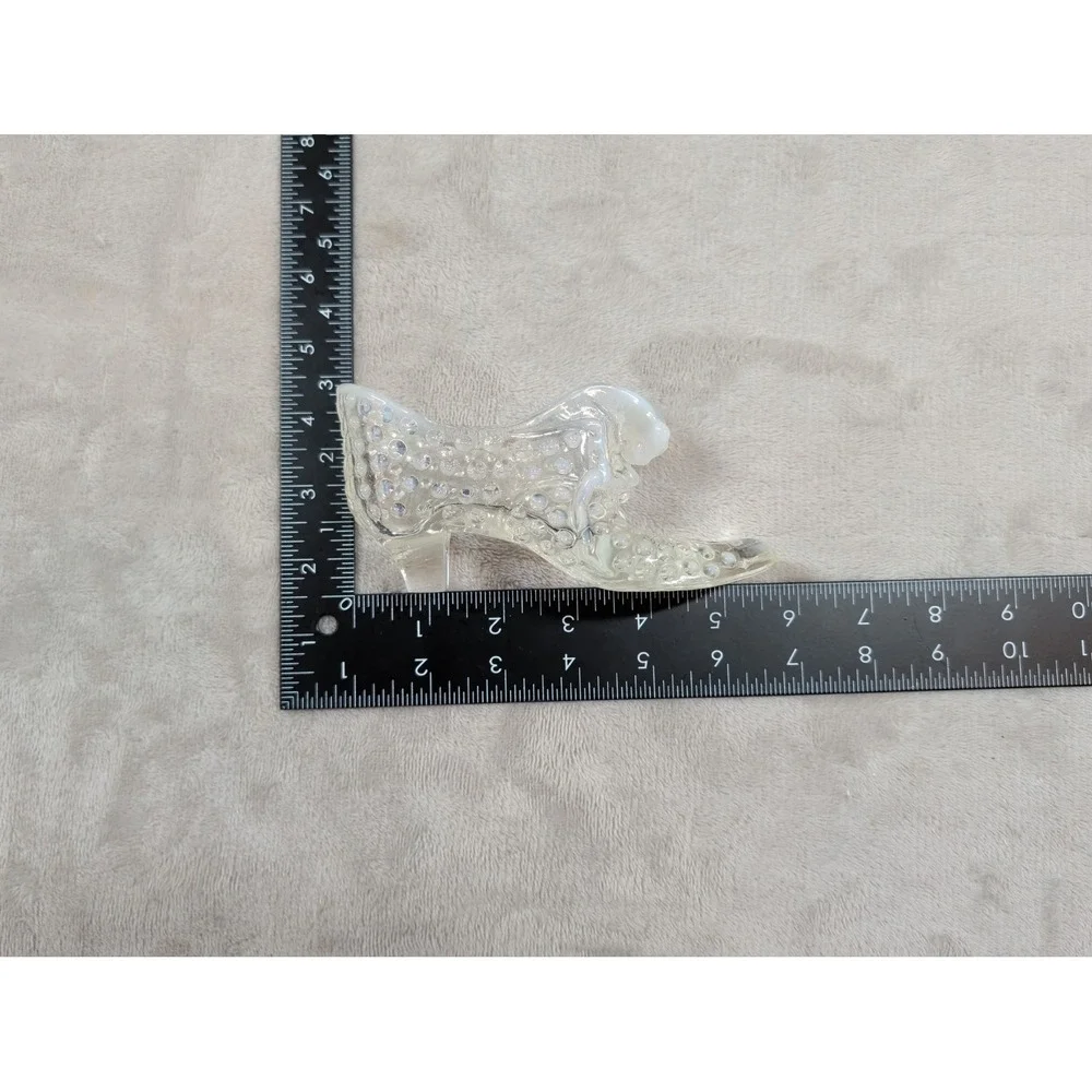 Vintage Fenton Opalescent Hobnail‎ Clear Glass Slipper Cat Head Shoe Figurine 6